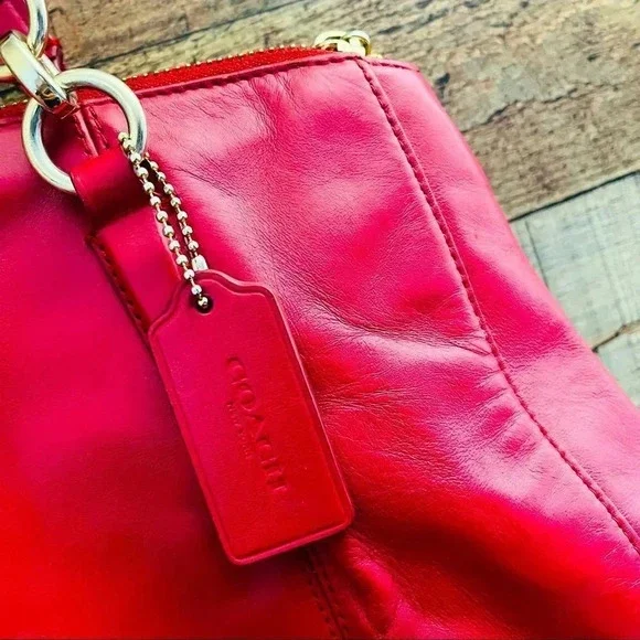 Coach Red Leather Large Christie Carryall Tote - Picture 13 of 14